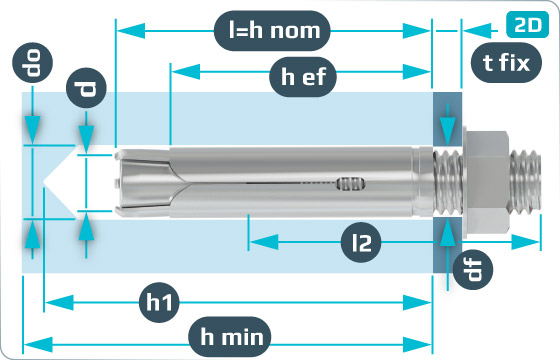 Anker Schwerlastanker mit Gewindebolzen - B