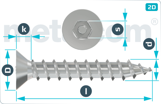 Security screws tapping hexagon socket countersunk head screws - SeKo