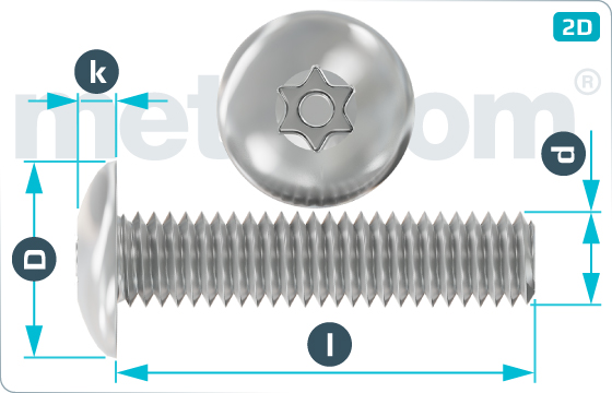 Security screws hexalobular internal drive (TORX) button head - RuKo