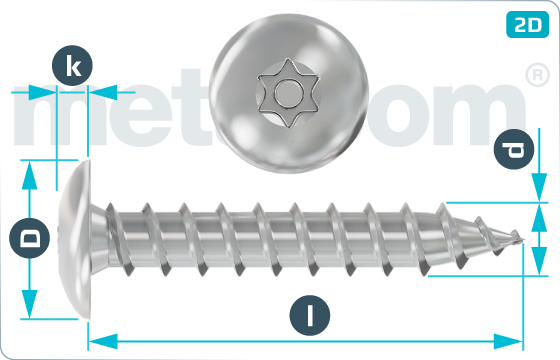 Sicherheitsschrauben Blechschrauben mit Flachrundkopf und Innensechsrund (TORX) - RuKo