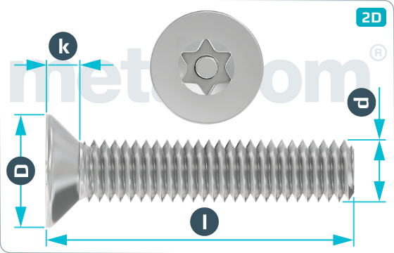 Security screws hexalobular internal drive (TORX) button head - SeKo