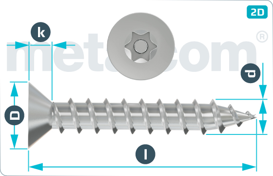 Security screws tapping hexalobular internal drive (TORX) countersunk head screws - SeKo