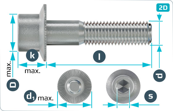 Hexagon socket screws with flange and ribbing Ripp - RippInbus