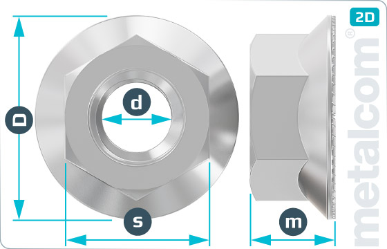 Hexagon nuts with flange and ribbing Ripp - rippmu