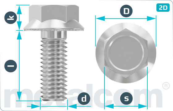 Hexagon self locking flange bolts with ribbing Ripp - RippSc