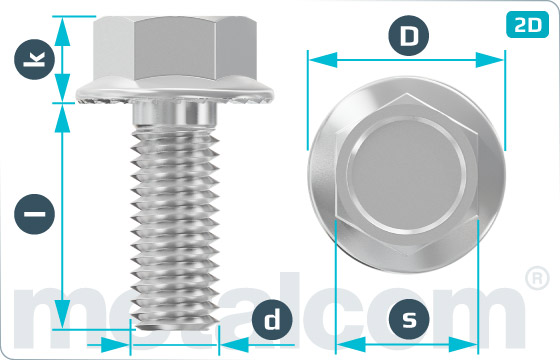 Hexagon self locking flange bolts with teeth (Sperrzahn) - SperrzahnSc