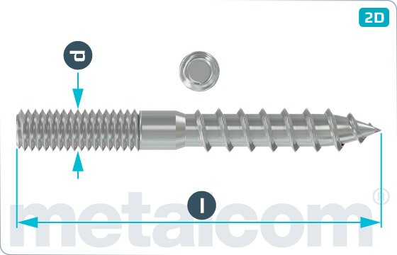 Wood-metal dowel screws with rolled shank - Rund