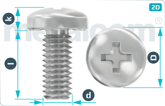 Cross recessed screws self locking pan head - T511/650