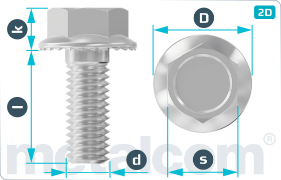 Hexagon self locking flange bolts with teeth (Tensilock) - TensilockSc