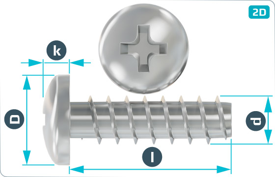 Screws for plastics cross H recessed pan head - H