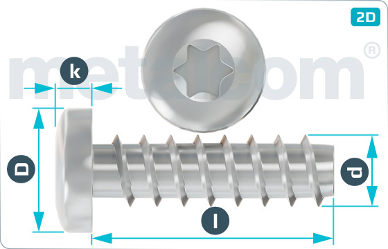 Screws for plastics hexalobular internal drive (TORX) pan head - TX