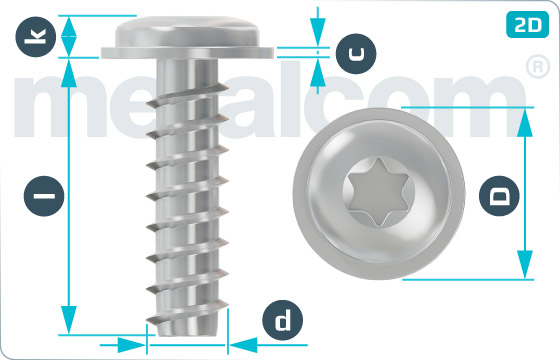 Screws for plastics hexalobular internal drive (TORX) pan head with flange - TX-Flansch