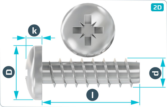 Screws for plastics cross Z recessed pan head - Z