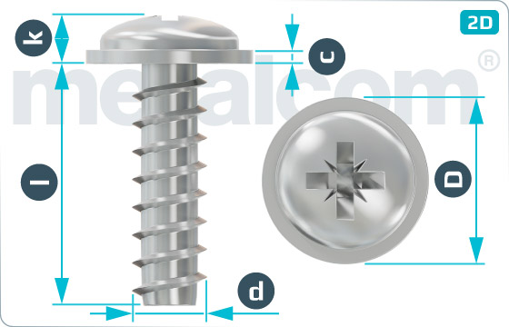 Screws for plastics cross Z recessed pan head with flange - Z-Flansch