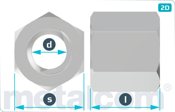 Hexagon nuts with trapezoidal thread - TrapezMu6kt
