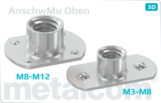 Miscellaneous nuts weld nuts with embossments up - Oben