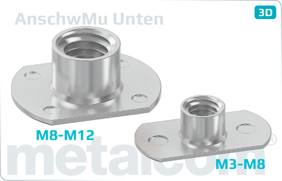 Miscellaneous nuts weld nuts with embossments down - Unten