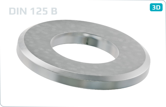 Plain washers for hexagon head bolts and nuts with chamfer - DIN 125 B