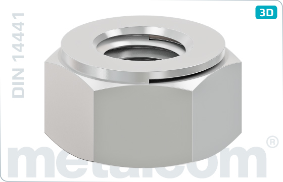 Hexagon nuts prevailing torque type, all-metal (Thermag) - DIN 14441