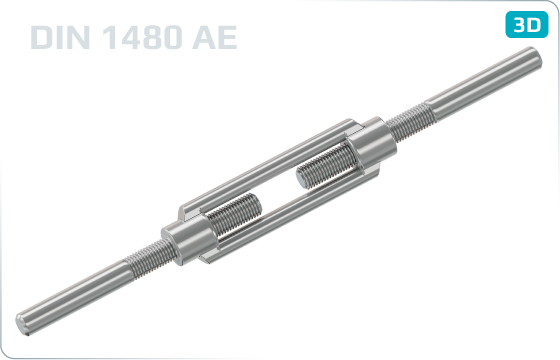 Turnbuckles with 2 studs for welding - DIN 1480 AE