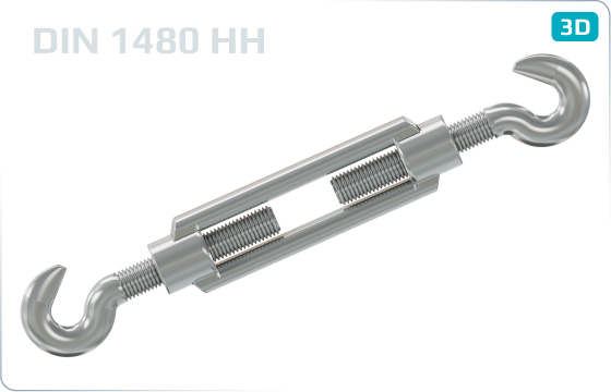 Napínače provedení hák-hák - DIN 1480 HH