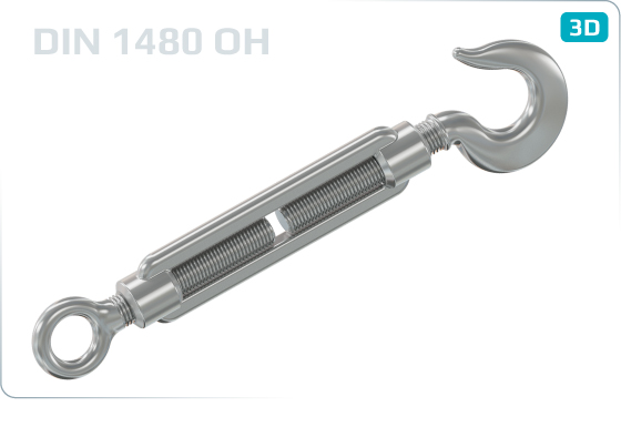 Turnbuckles with eye bolt and hook bolt - DIN 1480 OH