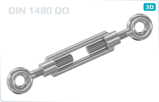 Turnbuckles with 2 eye bolts - DIN 1480 OO