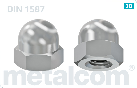 Cap nuts hexagon, domed - DIN 1587