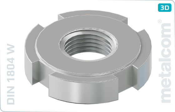 Schlitzmuttern Nutmuttern für Hakenschlüssel (W-ungehärtet, ungeschliffen) - DIN 1804 W