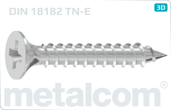 Wkręty do płyt gipsowo-kartonowych z łbem kielichowym z nacięciem krzyżowym - DIN 18182 TN-E