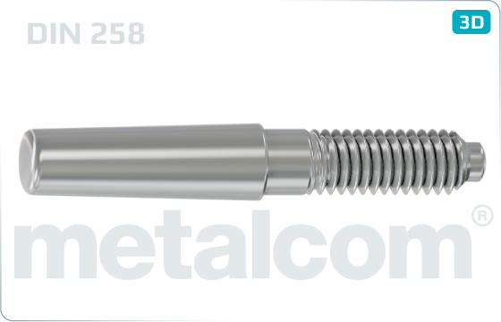 Taper pins with external thread and constant taper length - DIN 258