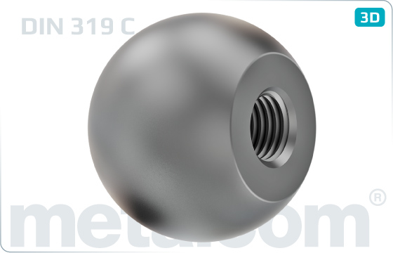 Hand-tightened nuts ball knobs - DIN 319 C