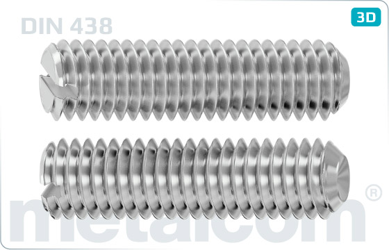 Set screws slotted with cup point - DIN 438