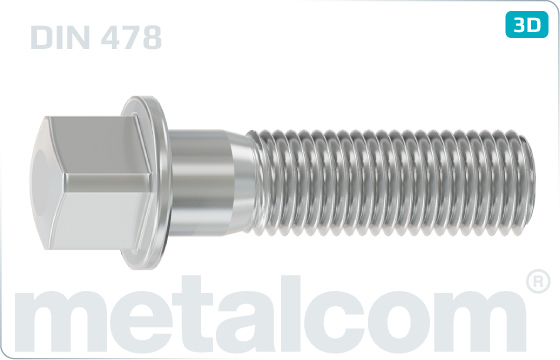 Square head bolts with collar - DIN 478