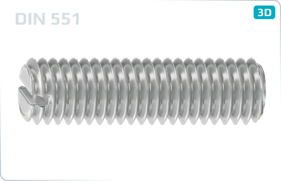 Set screws slotted with flat point - DIN 551