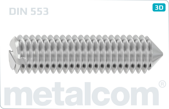 Set screws slotted with cone point - DIN 553