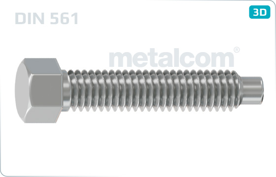 Hexagon set screws with full dog point - DIN 561