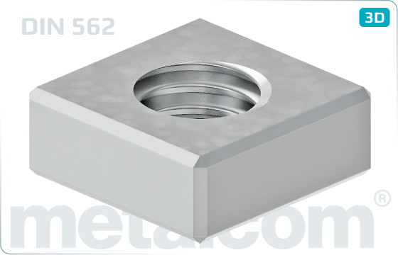 Square nuts without bevel - DIN 562