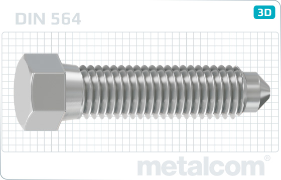 Hexagon set screws with half dog point and cone end - DIN 564