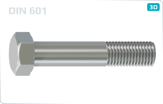 Sechskantschrauben mit Teilgewinde - DIN 601