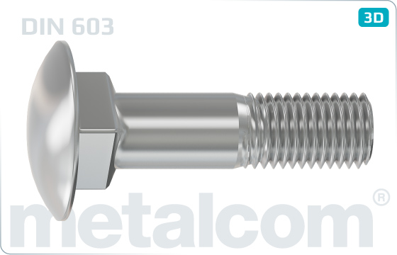Skrutky s nosom alebo štvorhranom so štvorhranom a nízkou zaoblenou hlavou (vratové) - DIN 603