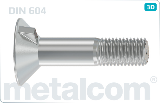 Schrauben mit Nase oder Vierkantansatz Senkschrauben mit Nase - DIN 604