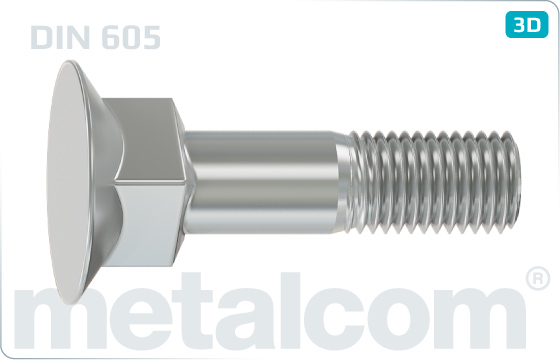 Schrauben mit Nase oder Vierkantansatz Senkschrauben mit hohem Vierkantansatz - DIN 605