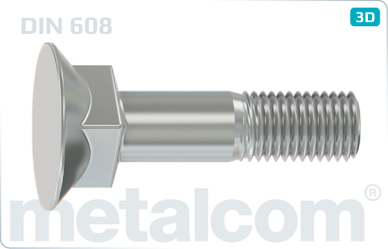 Schrauben mit Nase oder Vierkantansatz Senkschrauben mit niedrigem Vierkantansatz - DIN 608