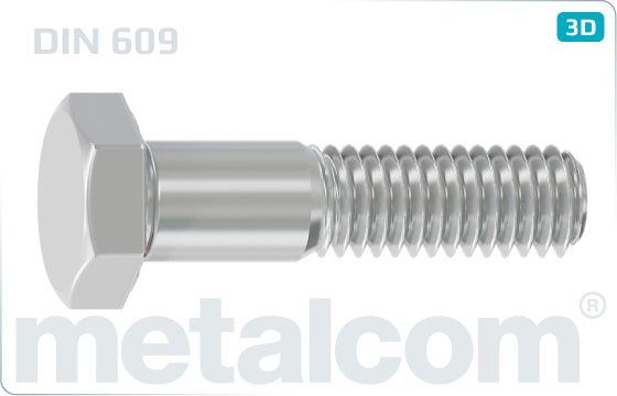 Hexagon fitted bolts long threaded - DIN 609