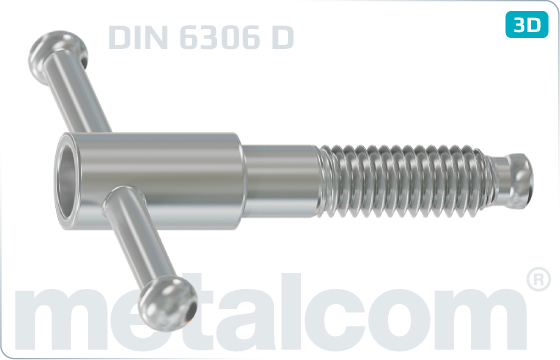 Hand-tightened screws Tommy screws with movable clamping bolt - DIN 6306 D