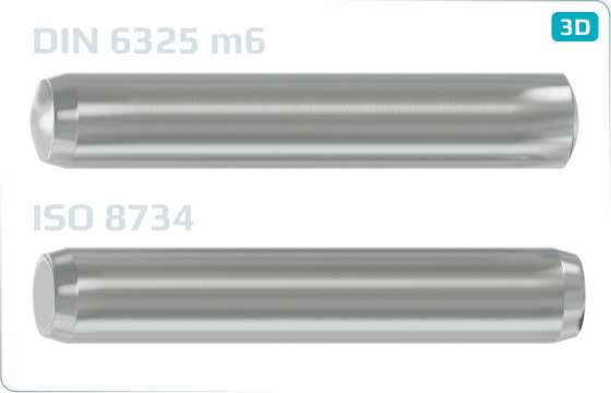 Kołki cylindryczne hartowane - DIN 6325 m6