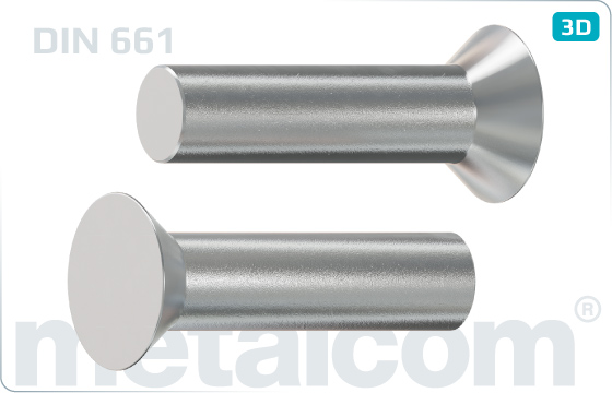 Normal rivets countersunk head - DIN 661