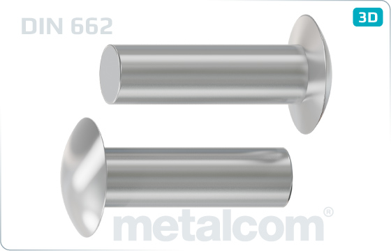 Normal rivets raised countersunk head - DIN 662