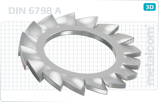 Serrated lock washers external teeth - DIN 6798 A